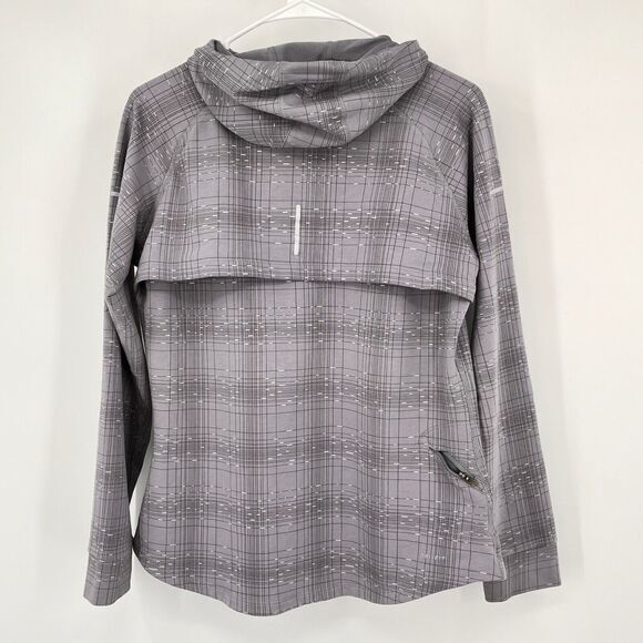 Nike Dri-Fit Run Jog Vented Hoodie Reflective Size L Long Sleeve Reflective Gray - Picture 4 of 13